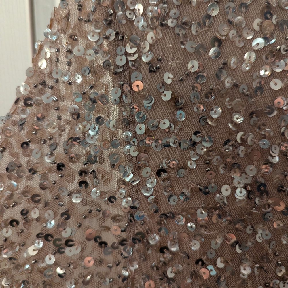 ASOS Maternity Sequin Top Maxi Dress in Gold and Tan - Picture 9 of 11